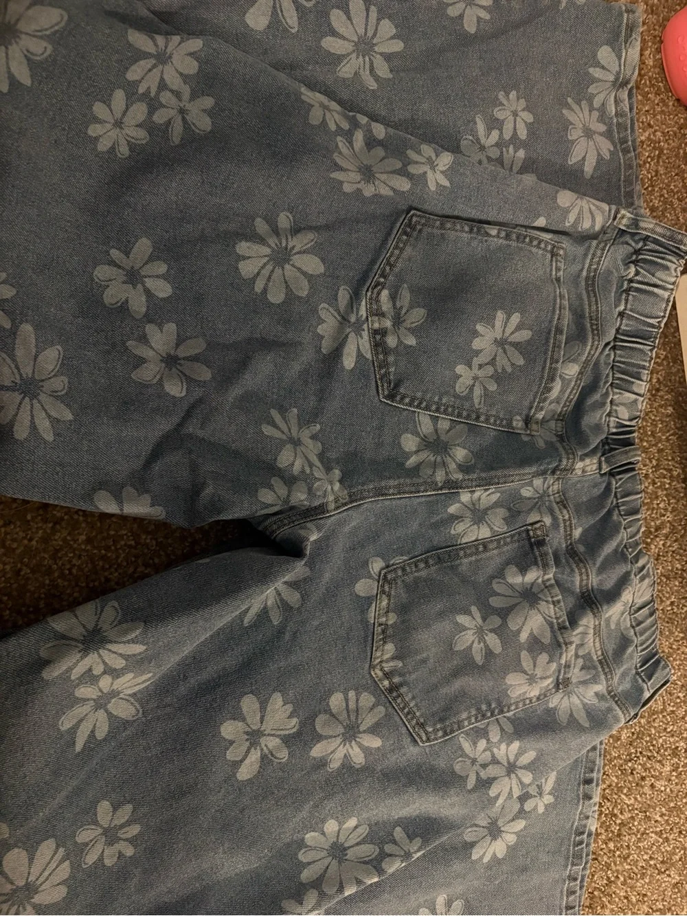 Celebrity Pink Light Blue Floral Wide-Leg Jeans